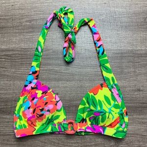 Aerie Triangle Wireless Halter Tie Bikini Top NWOT